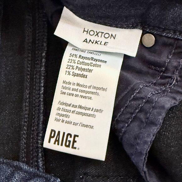 Paige Womens Hoxton Ankle Skinny Jeans Size 26 Alania Dark Wash Blue Stretch - Picture 7 of 11